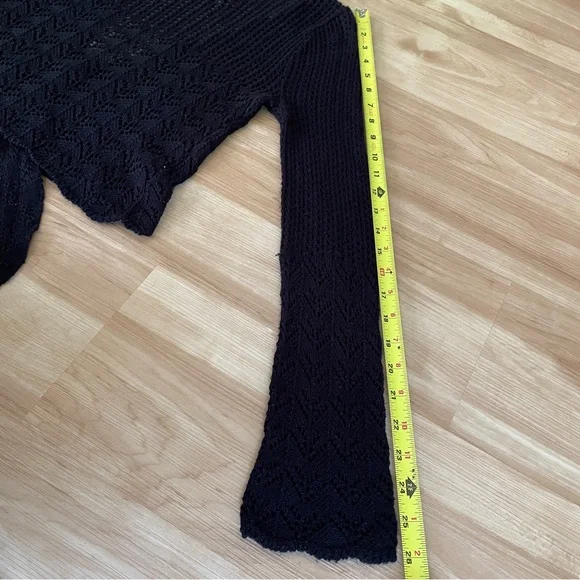 Y2K Rave Black Knit Cropped Shrug Cardigan Women’s Sz. Small 2000s VTG USA Made - Picture 13 of 14